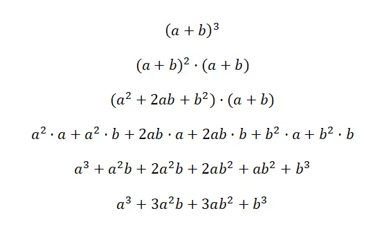 Cubo de uma soma binomial
