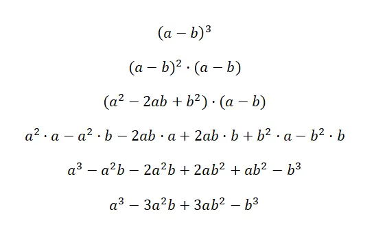 Cubo de subtração binomial