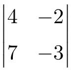 exercice résolu pas à pas d'un déterminant d'une matrice 2x2