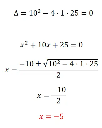 Équation quadratique résolue