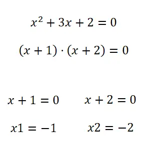 Equações quadráticas fatoriais