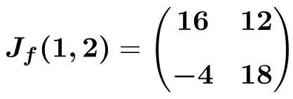 exemplo de cálculo da matriz Jacobiana