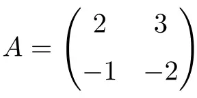 维度为 2x2 的对合矩阵的示例