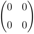esempio di matrice zero o nulla di dimensione 2x2