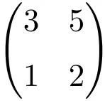 Beispiel einer regulären oder invertierbaren Matrix der Dimension 2x2