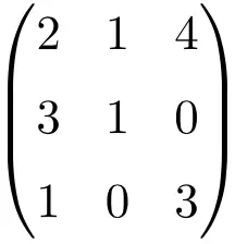 exemplo de matriz regular ou invertível de dimensão 3x3