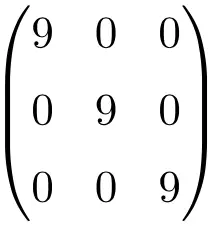 esempio di matrice scalare di dimensione 3x3