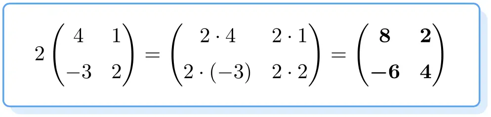 数字与矩阵相乘或乘积的示例