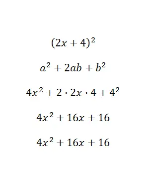 Exemple du carré d'une somme résolue