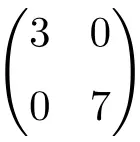 Exemplo de matriz diagonal 2x2