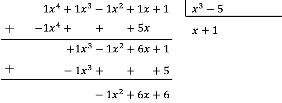 exemplos de divisões polinomiais