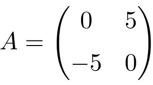 exemple de matrice antisymétrique de dimension 2x2