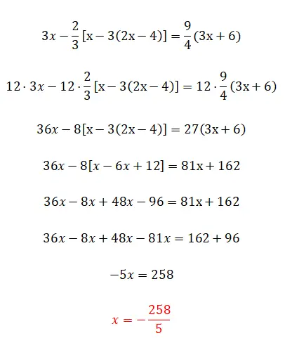 exemplos de equações lineares
