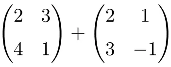 exercício resolvido passo a passo para adição de matrizes 2x2