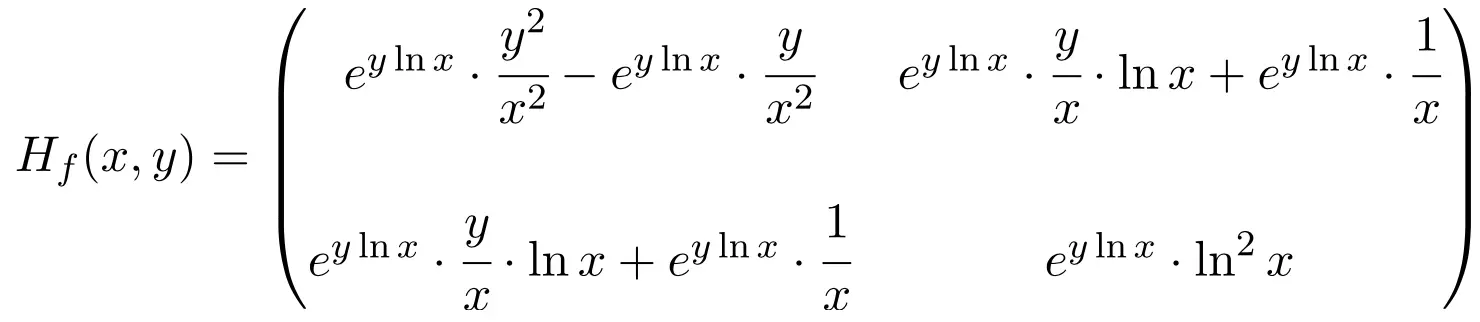 Exercice résolu de Hesse ou matrice de Hesse de dimension 2x2