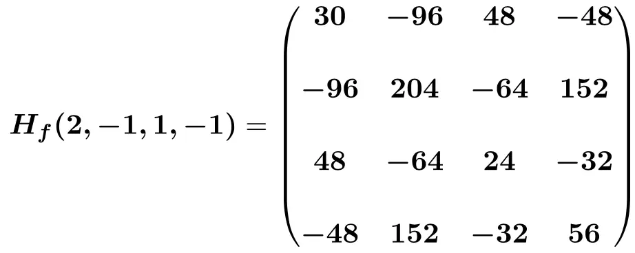 Exercice résolu pas à pas de Hessian ou Hessian matrix de dimension 4x4