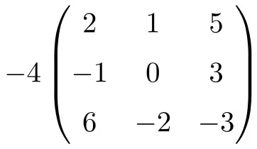 Schritt für Schritt gelöste Übung zur Multiplikation einer Zahl mit einer 3x3-Matrix, Operationen mit Matrizen