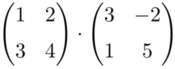 exercice résolu pas à pas de produit de matrices 2x2, opérations avec des matrices
