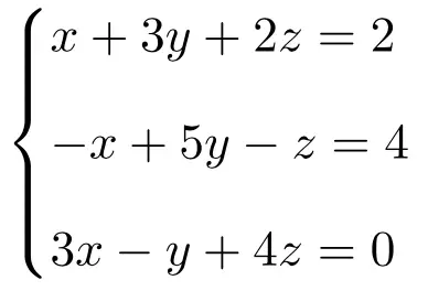 Übung der Cramer-Regel eines 3x3-Gleichungssystems gelöst