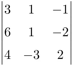 Exercice résolu d'un déterminant d'une matrice 3x3