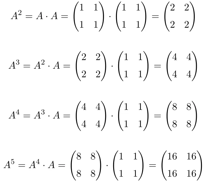 exercício resolvido passo a passo das potências de matrizes 2x2