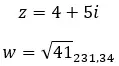 Beispiel für entgegengesetzte komplexe Zahlen