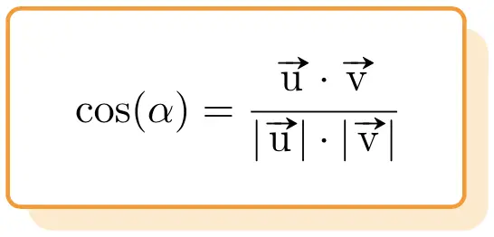 formule d'angle entre deux vecteurs