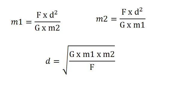 fórmula universal da gravitação