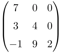 Exemple de matrice triangulaire inférieure 3x3