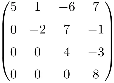 Exemple de matrice triangulaire supérieure 4x4
