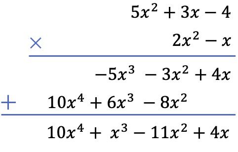 multiplicação polinomial vertical