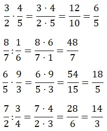 Multiplication et division de fractions