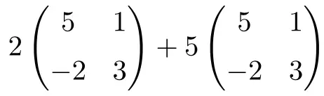 Exercício resolvido de multiplicação de um número por uma matriz 2x2, operações combinadas com matrizes