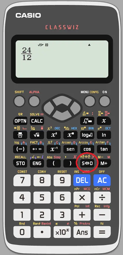 Simplifique frações na calculadora